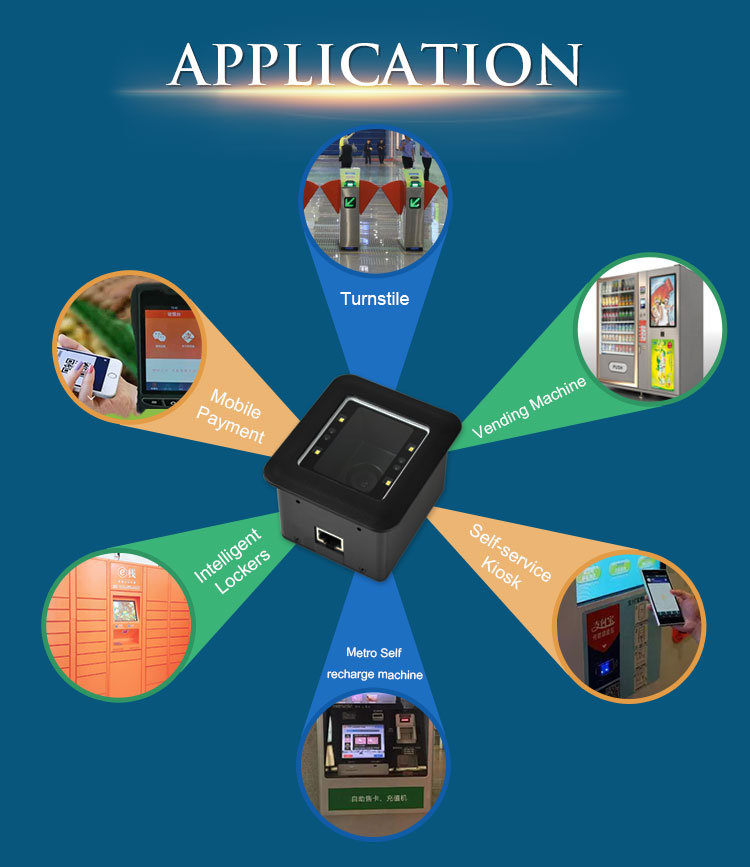 2D QR code and barcode scanner module for access control systems, turnstiles, ticketing and parking solutions