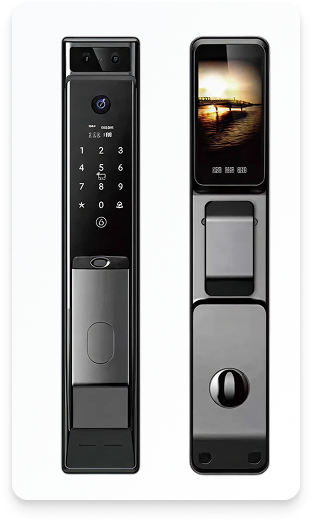 Smart biometric door lock with face recognition, fingerprint scanner, keypad and Tuya smart home app control